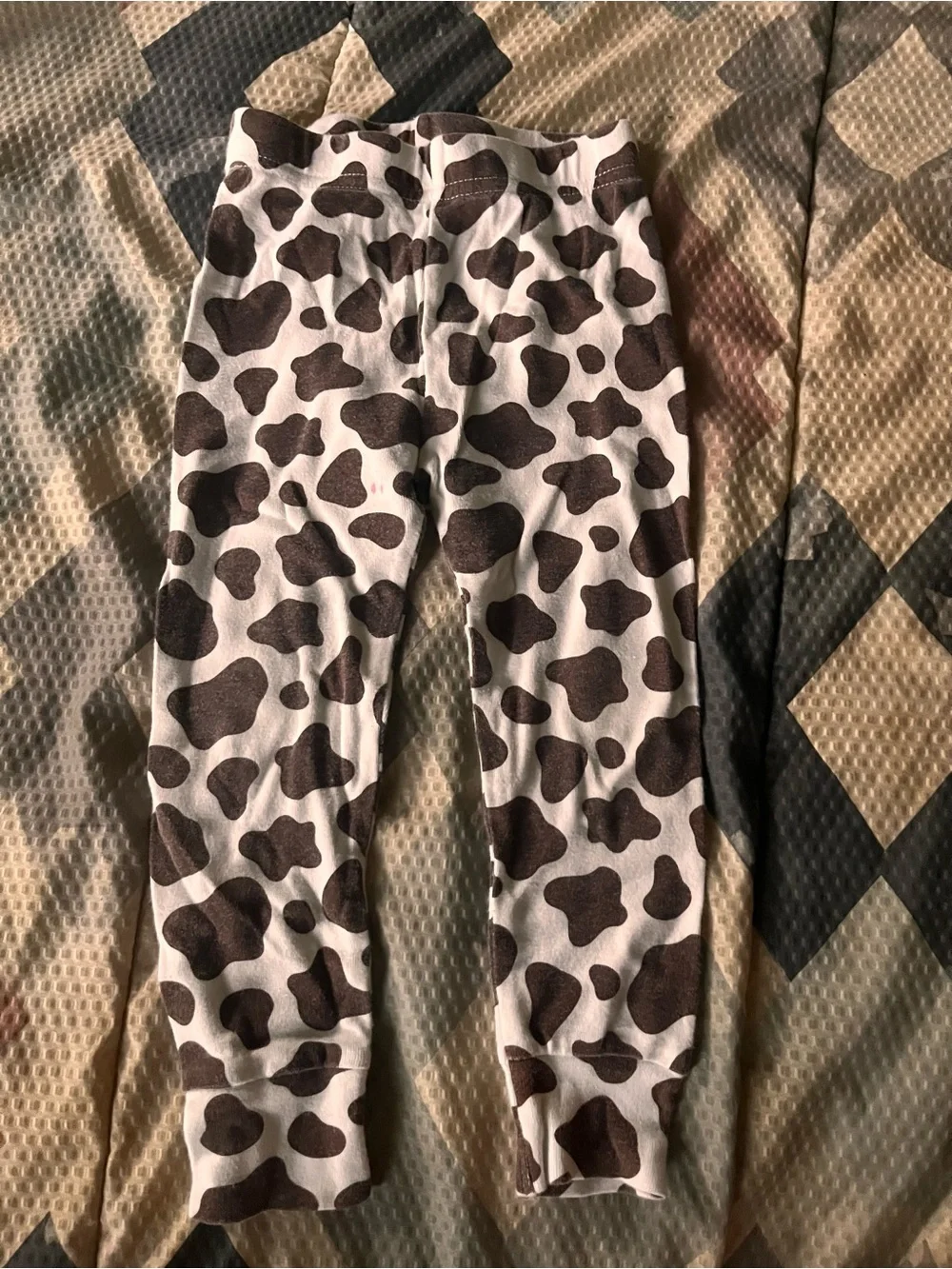 Old Navy Brown and White Cow Spot Kids Leggings